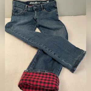 Eddie Bauer Fleece Lined Jeans Boyfriend Cut for Women
